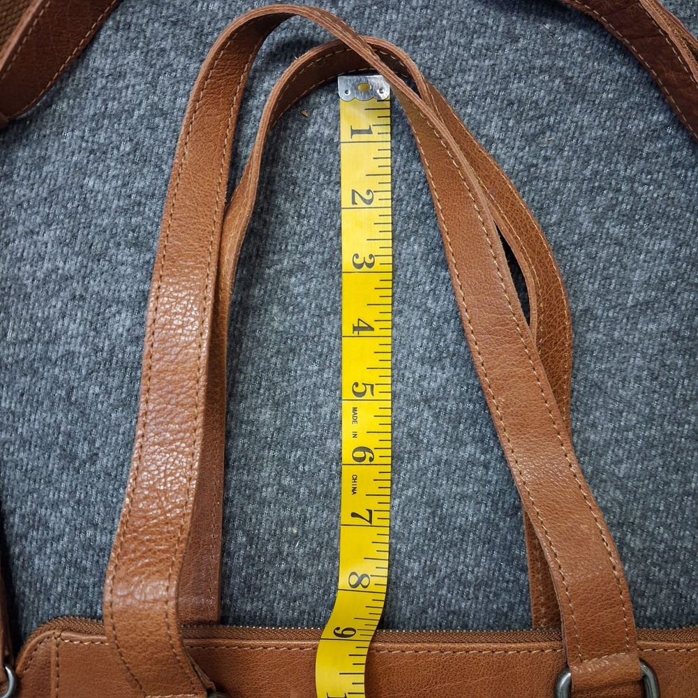 Spikes & Sparrow VTG Brown Leather Satchel Crossbody Bag Houndstooth Lining - Picture 6 of 16
